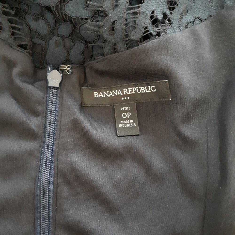 Banana Republic Navy Sheath Dress Lace Sleeveless - Picture 5 of 6